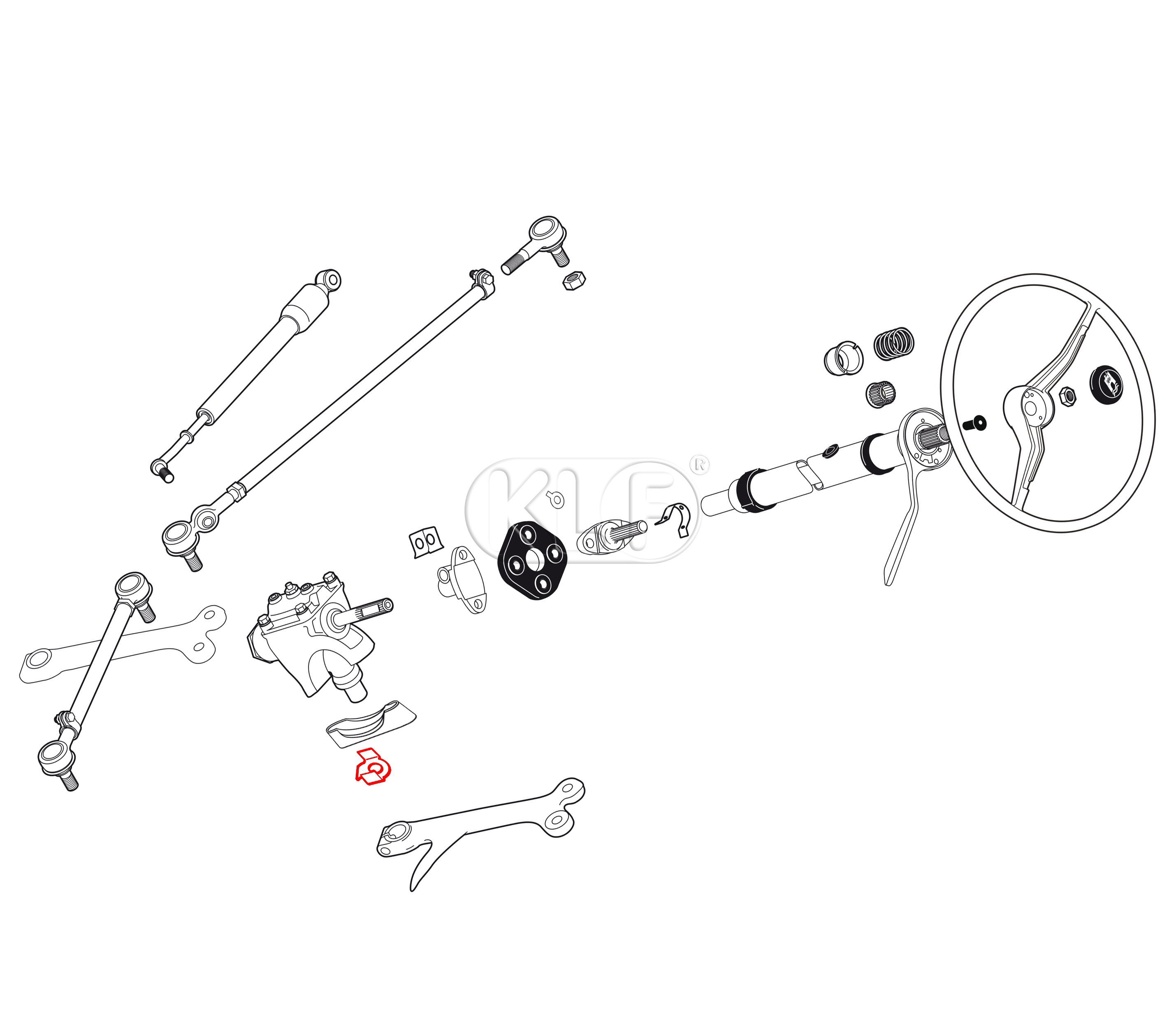 Steering Box Lock Plate, secures steering box mounting stud to axle beam clamp, not 1302/1303