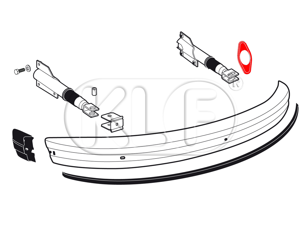 Bumper Bracket Seal, rear, USA Version (Bumper Shock), year 08/73 - 07/79