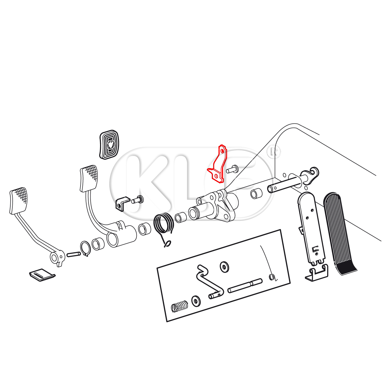 Hebel für Gaspedal, Bj. 08/57 - 07/65