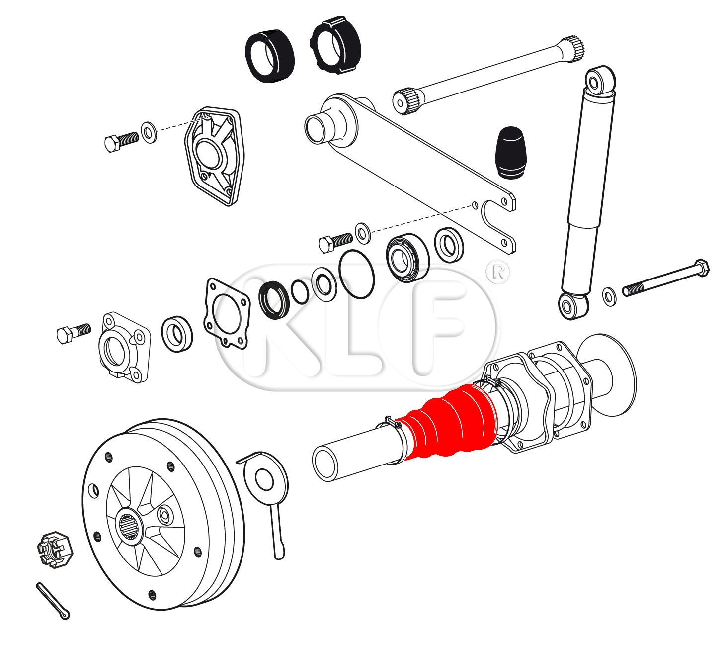 Axle Boot, swing axle, no split