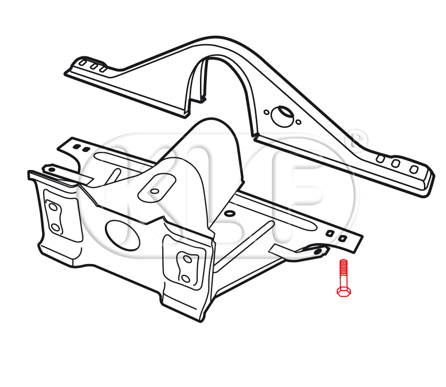 Bolt for Central Chassis Support, not 1302/1303, M10 x 50