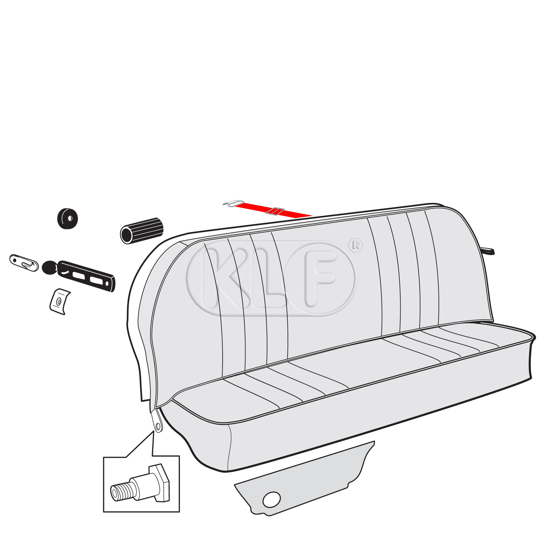 Spanngurt für Rückbanklehne, ab Bj. 08/65