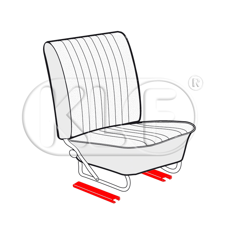 Guides for Seat Track, pair, year 8/70-7/72