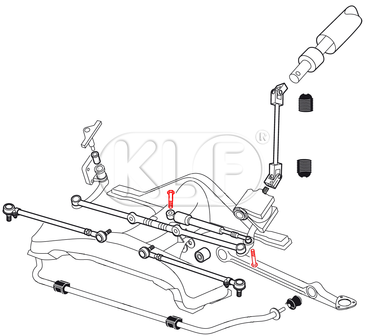 Bolt for Steering Damper, M10 x 40mm, year 08/61 on, all models