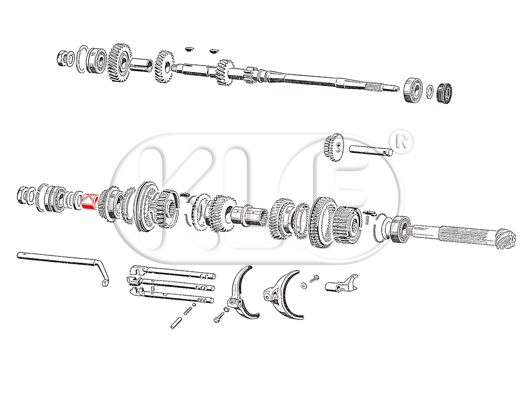 Transmission bushing, 4th gear, year 10/52 - 07/60