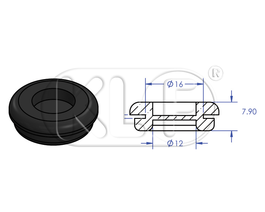 Grommet for cable in side panel (hole diameter 20mm)