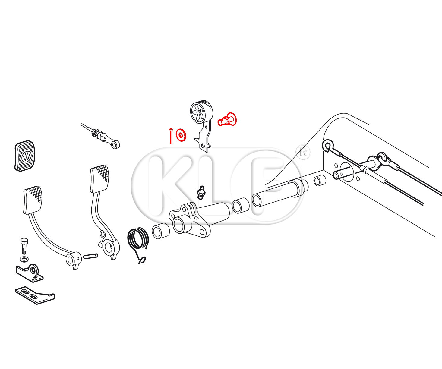 Accelerator Pedal Pin, year thru 7/57