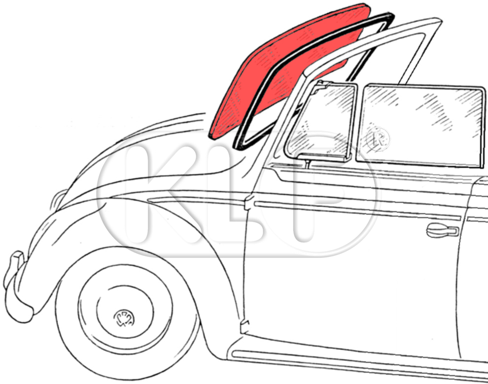 Frontscheibe klar, Cabrio Bj. 08/64 - 07/72