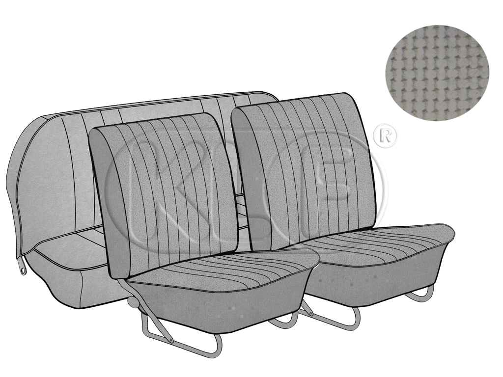 Sitzbezüge vorne und hinten, Limousine, Korbmuster, grau, Bj. 08/64 - 11/66