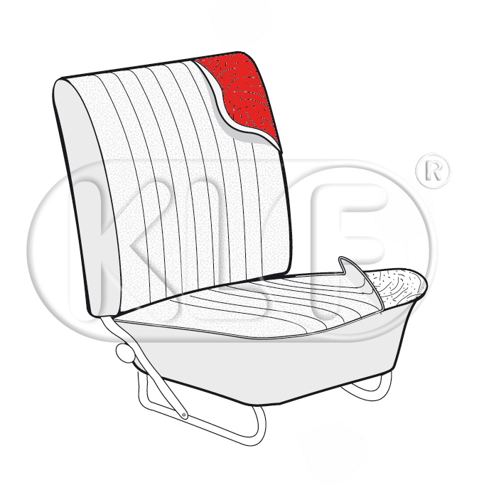Pad for Front Seat Backrest, ( seat without headrest ) year 12/66-7/72 