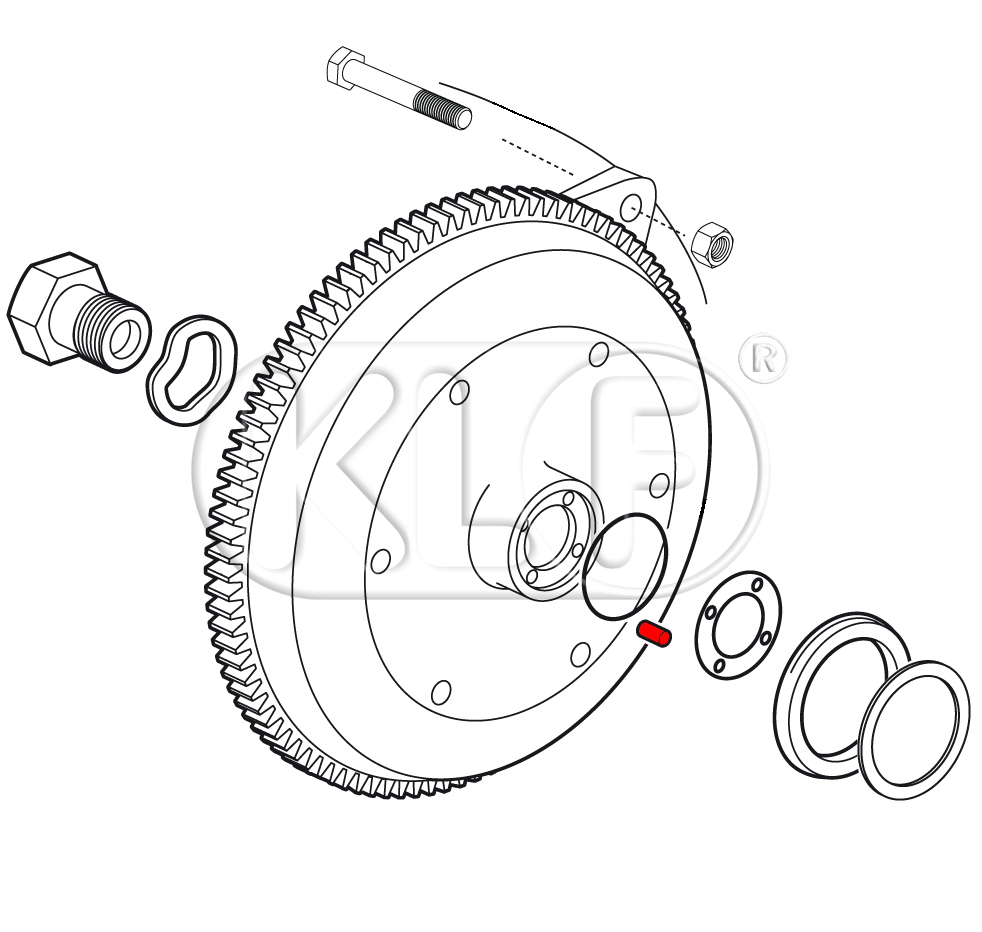 Flywheel Aligning Pin, 18-22 kW (25-30 PS)