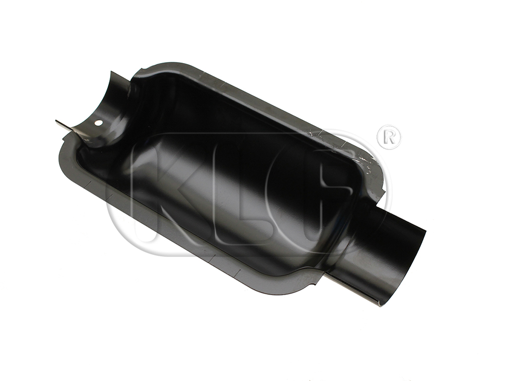 Heater channel muffler half, fits left and right, year 08/55 - 07/60