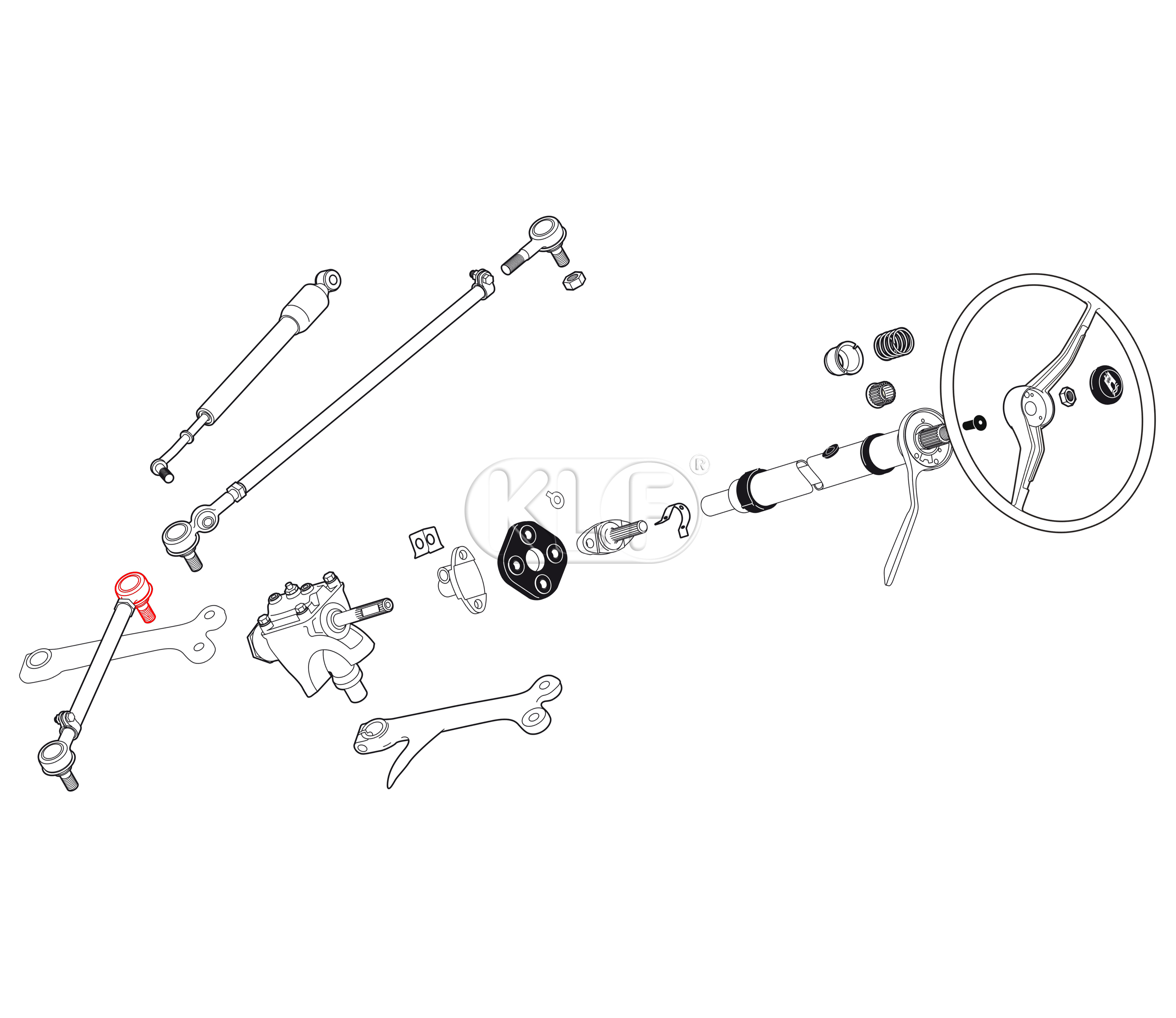 Tie Rod End, left inner year thru 4/68, right-hand thread