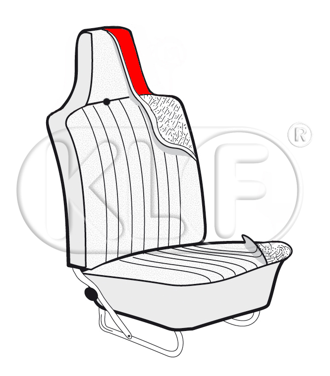 Polster für Kopfstütze, für Sitze mit integrierter Kopfstütze, Bj. 08/69 - 07/72