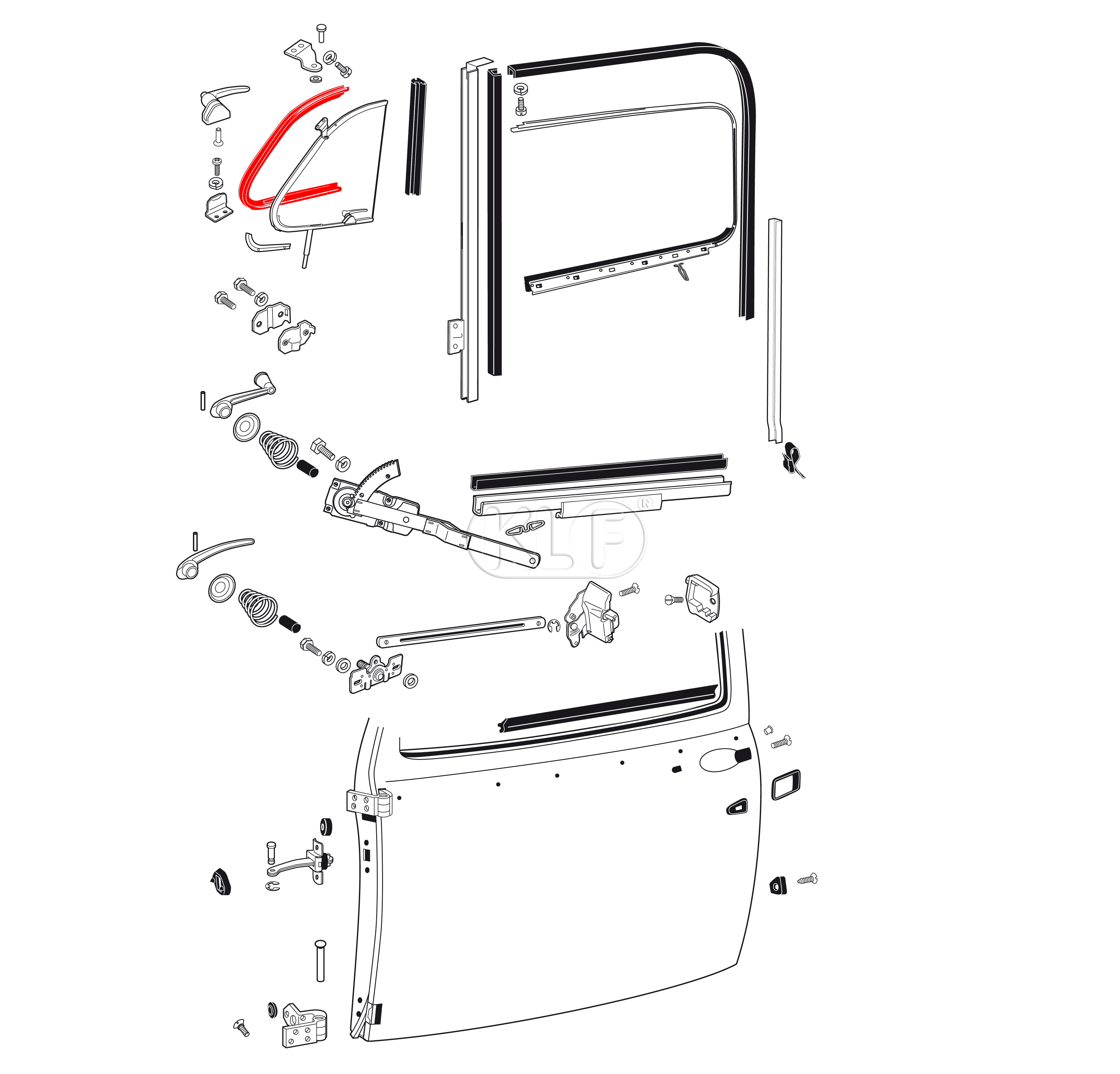 Vent Wing Seal, left, year 10/52 - 07/64