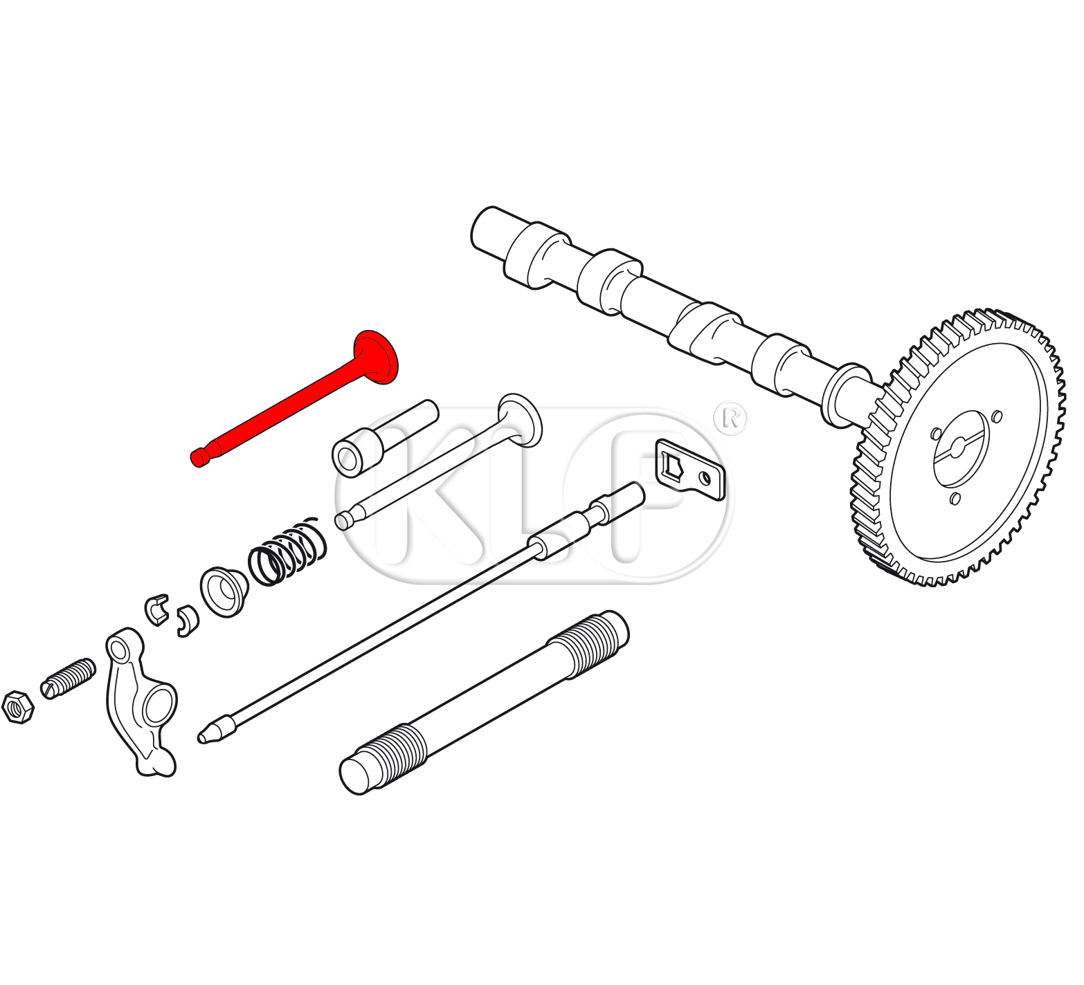 Exhaust Valve, 28,5mm, 7mm shaft, 25-36hp