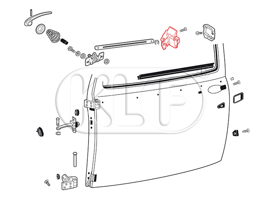 Door lock mechanism left, year 08/59 - 07/64 ( through chassis # 5888184)