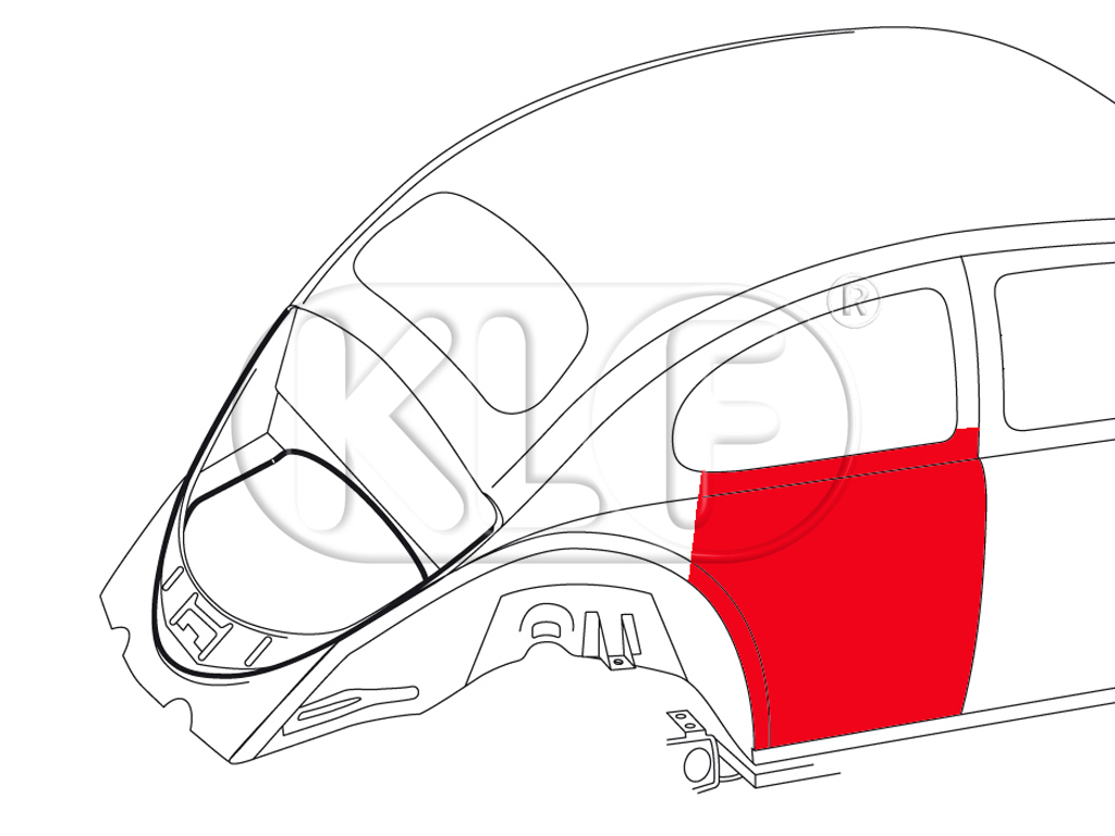 Seitenteil hinten rechts, klein, ab Bj. 08/66