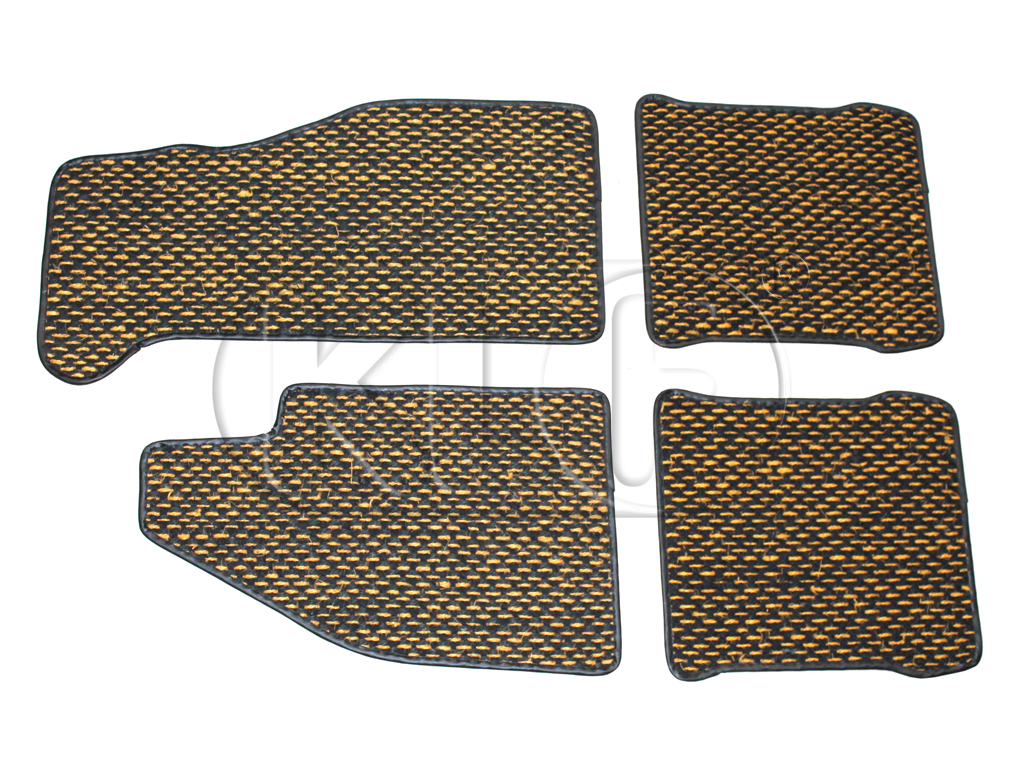 Coco Mats, set of 4, year 8/72 on yellow/black