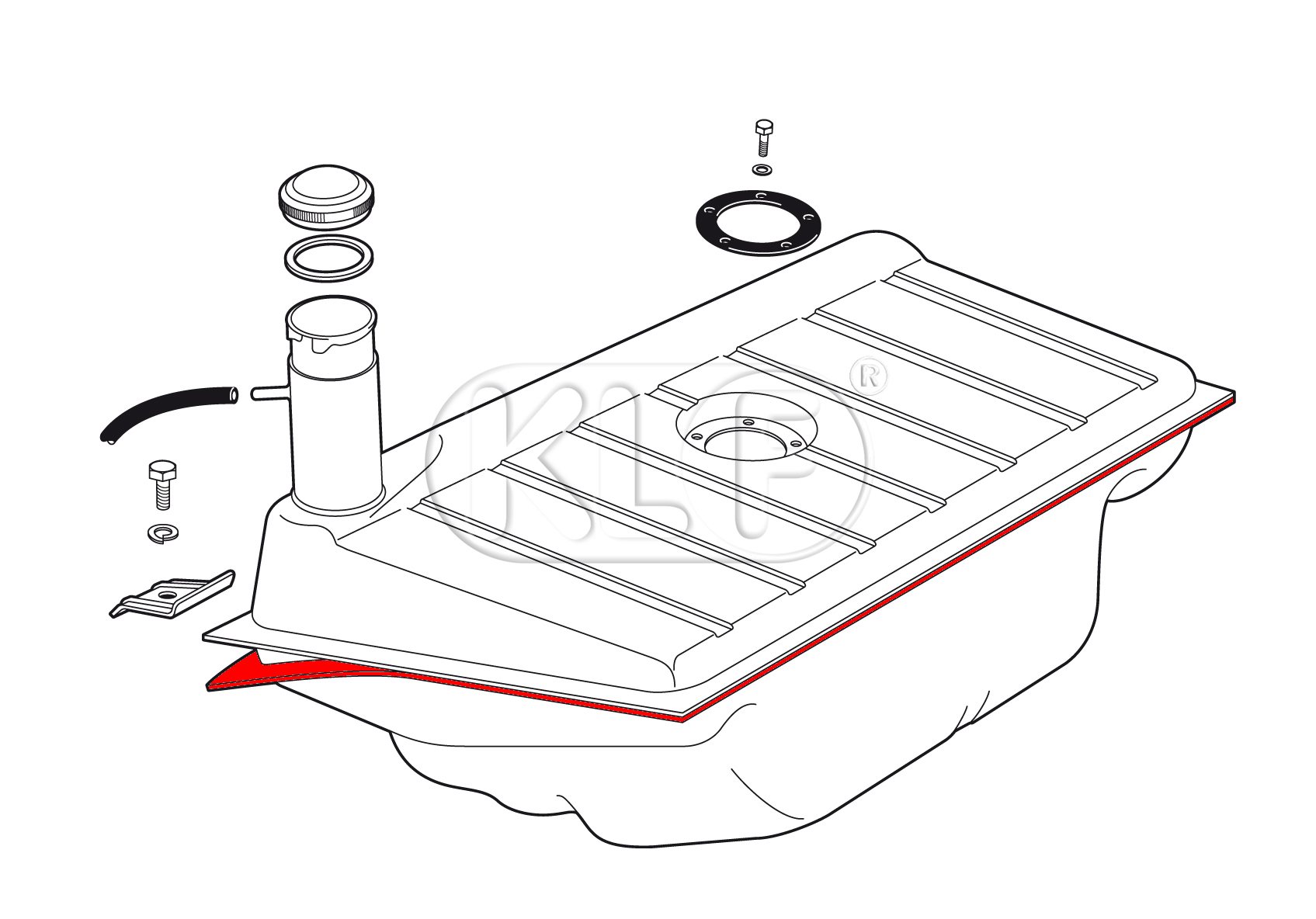 Foam Seal, tank to body, year 8/60 on, not 1302/1303