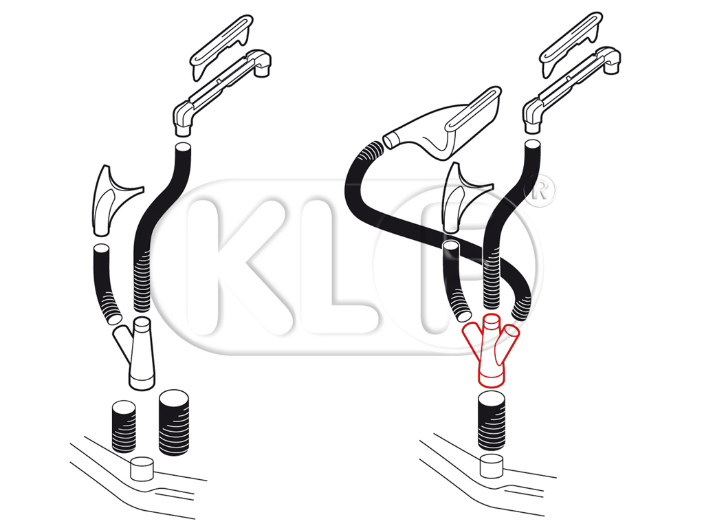 Defrost connector, with 3 exits