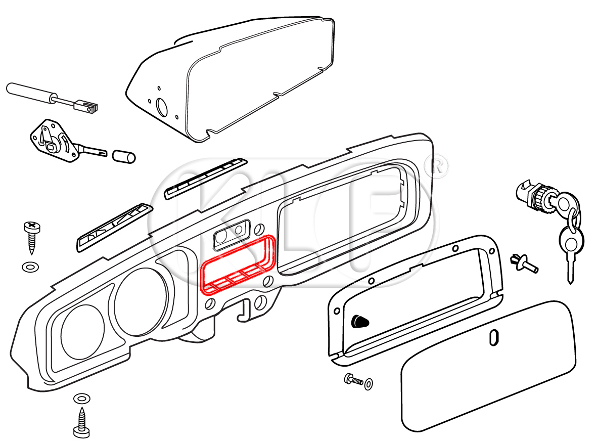 Radio Frame for padded dashboard, year 8/67 on