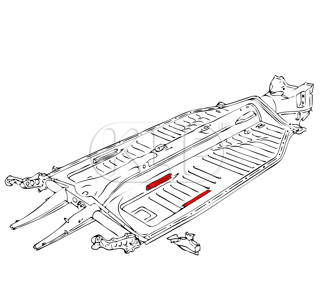 Seat Rails right, year 08/72 on