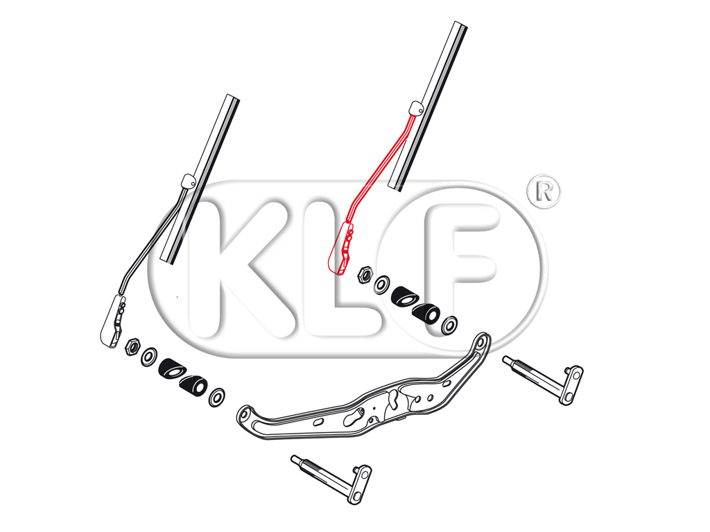 Wiper arm, right, year thru 07/57 (updated version)