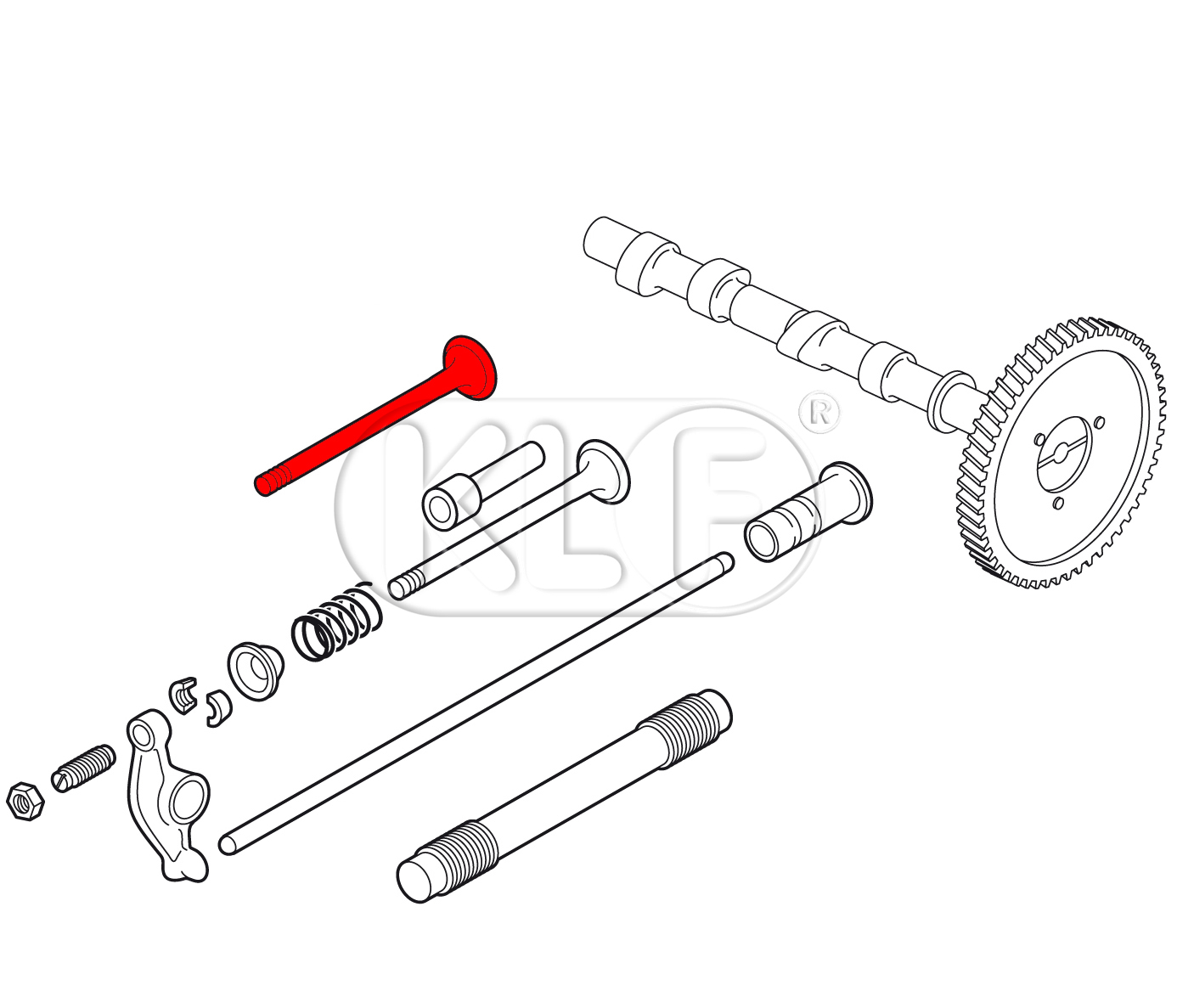 Exhaust Valve 30mm, 9mm shaft