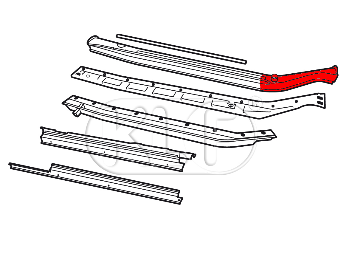 Repair Panel for heater channel front right, year thru 7/68