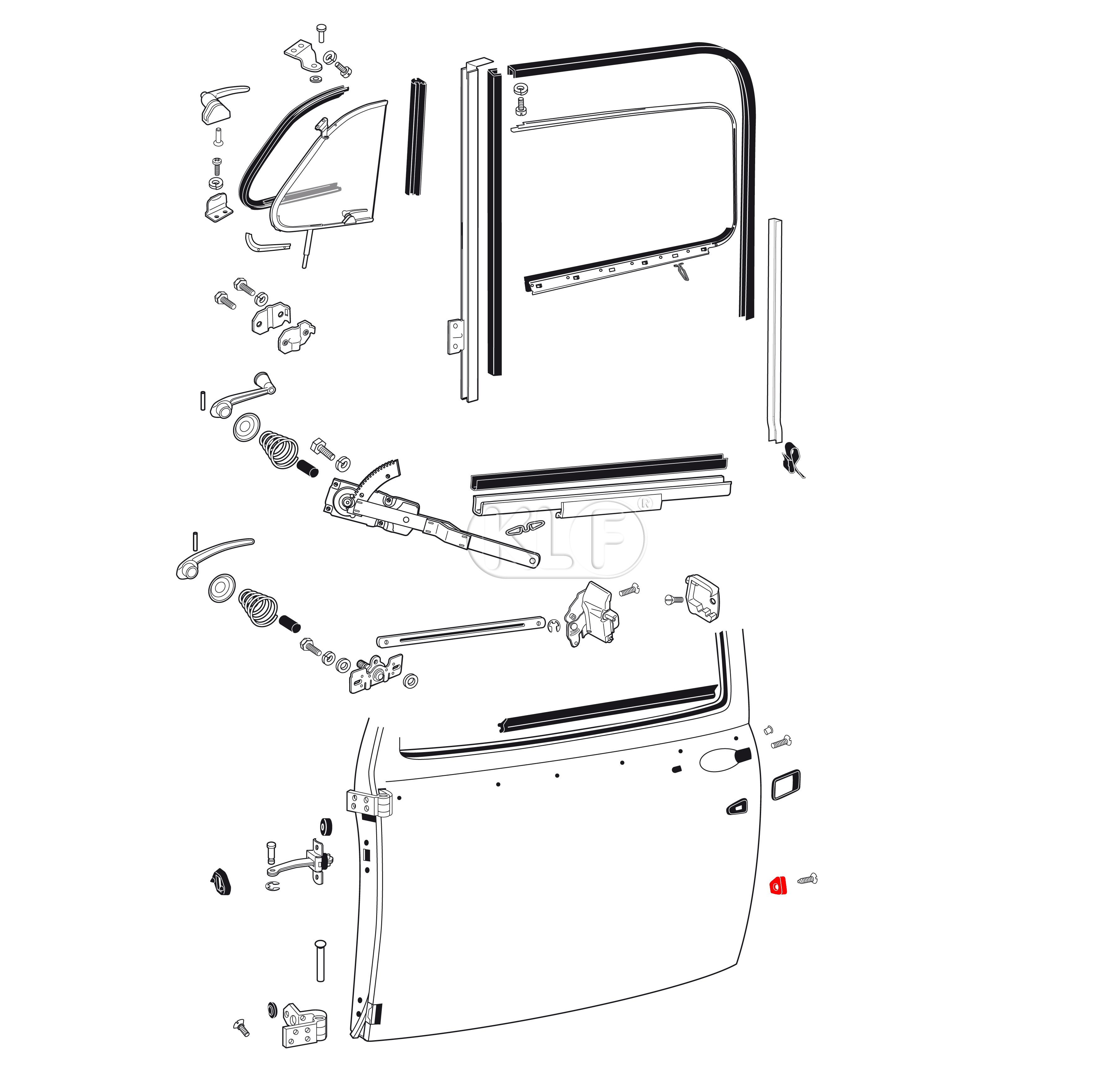 Door Wedge, sedan and convertible, year thru 7/55