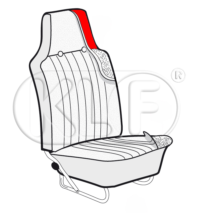 Polster für Kopfstütze, für Sitze mit integrierter Kopfstütze, Bj. 12/66 - 07/69