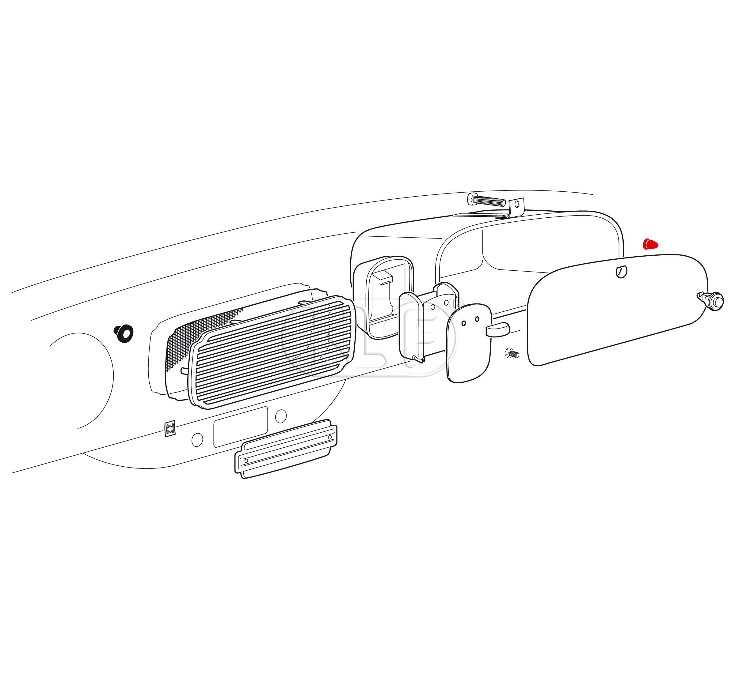 Plug for Glove Box Frame or Gas Door , not 1303