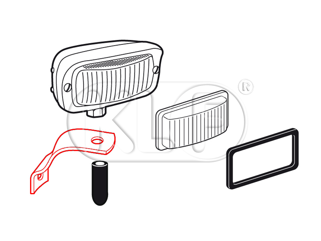 Halter für Blinker / Rückfahrscheinwerfer, rechts, bis Bj. 07/67