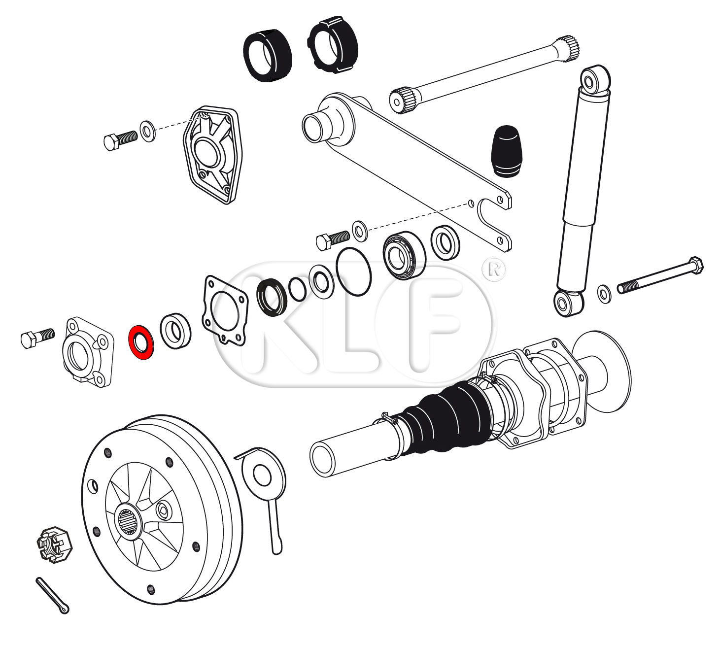 Washer for Rear Axle, size 51,8 x 30,4 x 1.0mm 