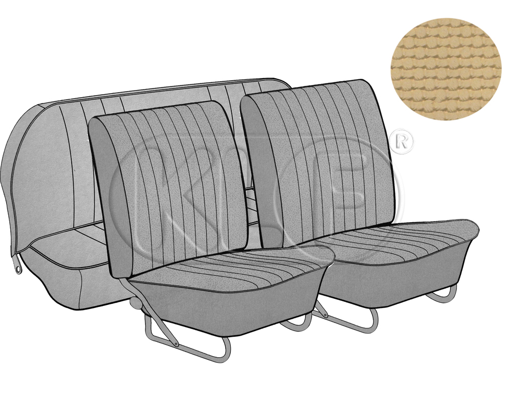 Seat Covers, front+rear, basket weave, convertible, saddle, year 12/66-7/72