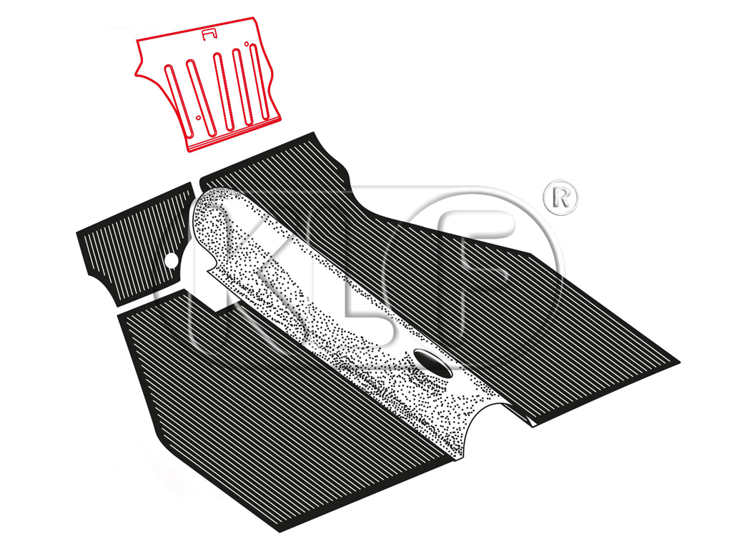 Foot rest, convertible year 08/59 - 07/70, sedan year 08/59 on (not 1302/1303)