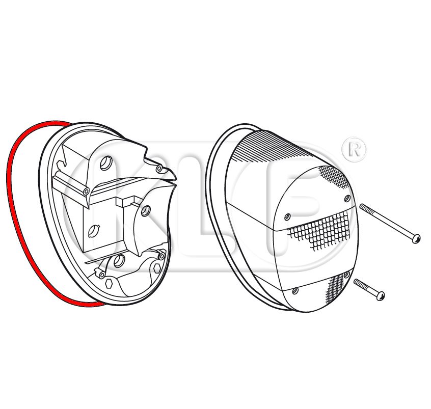 Taillight Seal, fender to lamp, each, year 8/72 on