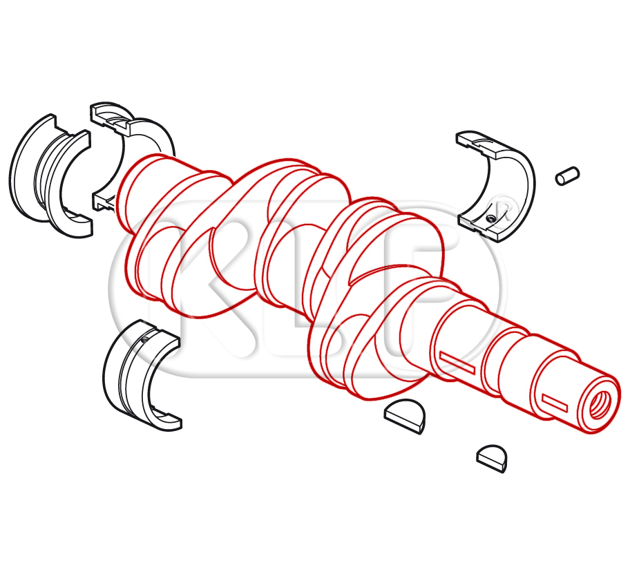 Kurbelwelle, 69,5mm Hub, für 22kW (30PS) Motor 