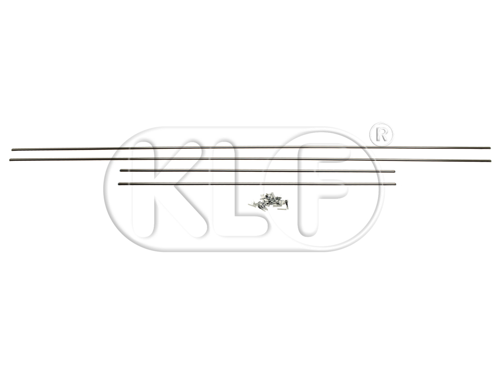 Zierleistensatz für Türverkleidung, Limousine und Cabrio, Edelstahl, Bj. 10/52 - 07/55