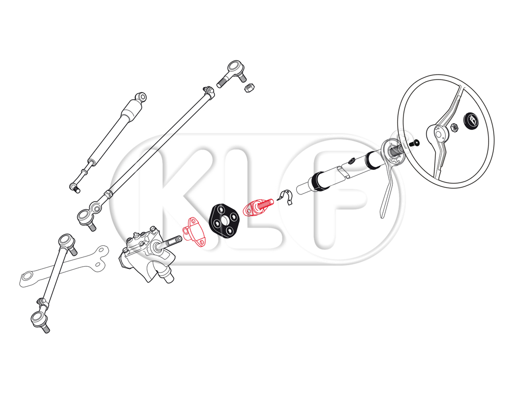 Steering shaft flange set, not 1302/1303