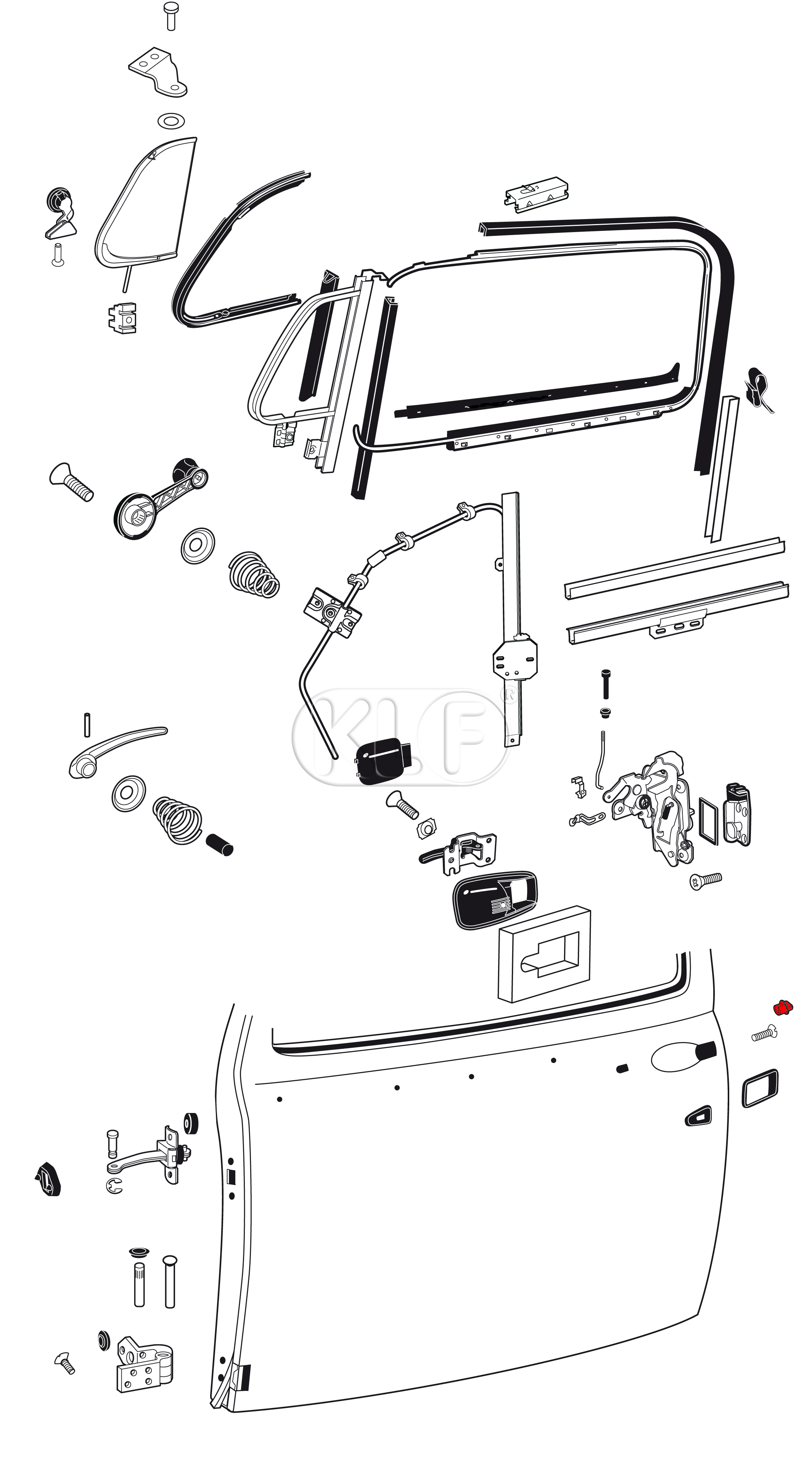 Stopfen in der Tür für die Schmierung der Türschloßmechanik