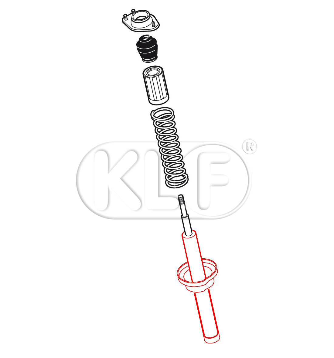 Shock Strut, right, used and rebuilt, year 08/73 on (M52 x 1,5mm)