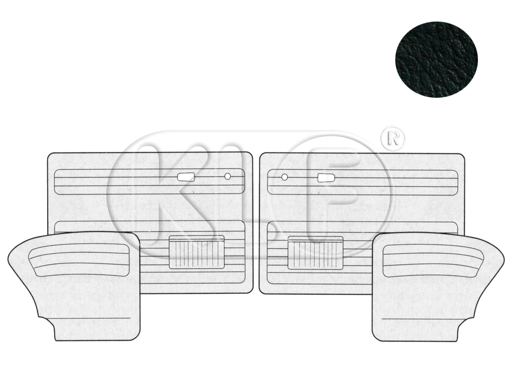 Door Panels, sedan year 8/66-12/77 black