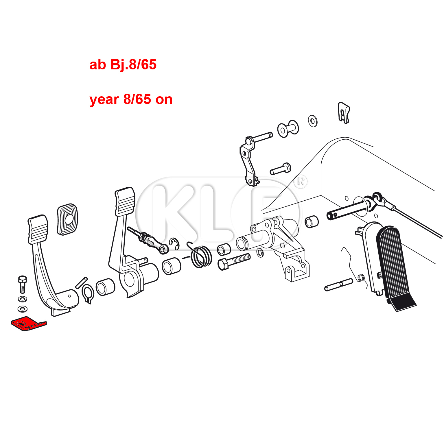 Stop Plate, year Bj. 08/57 - 1966 (through chassis 116460613)