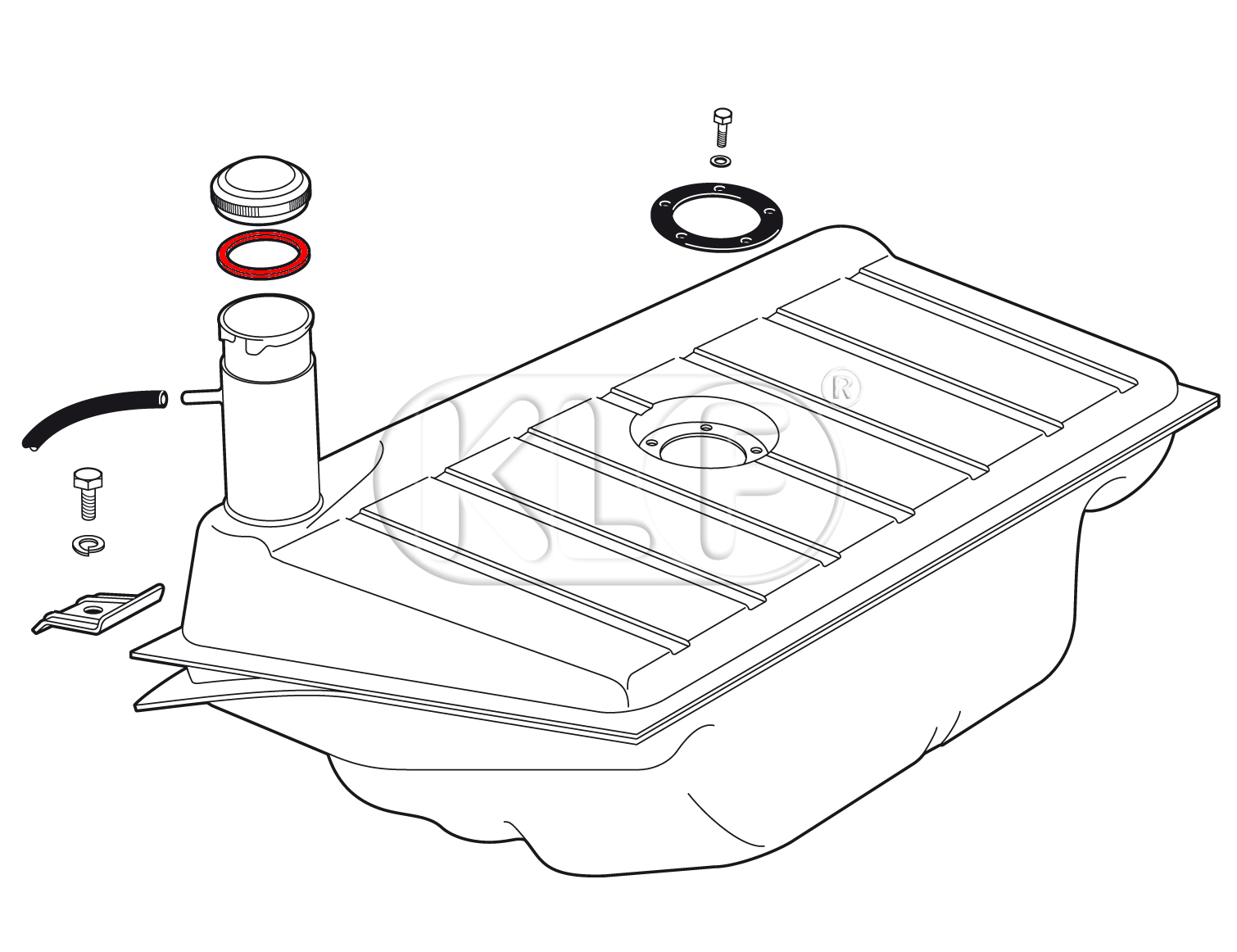 Gas Cap Gasket, year 8/60-7/67