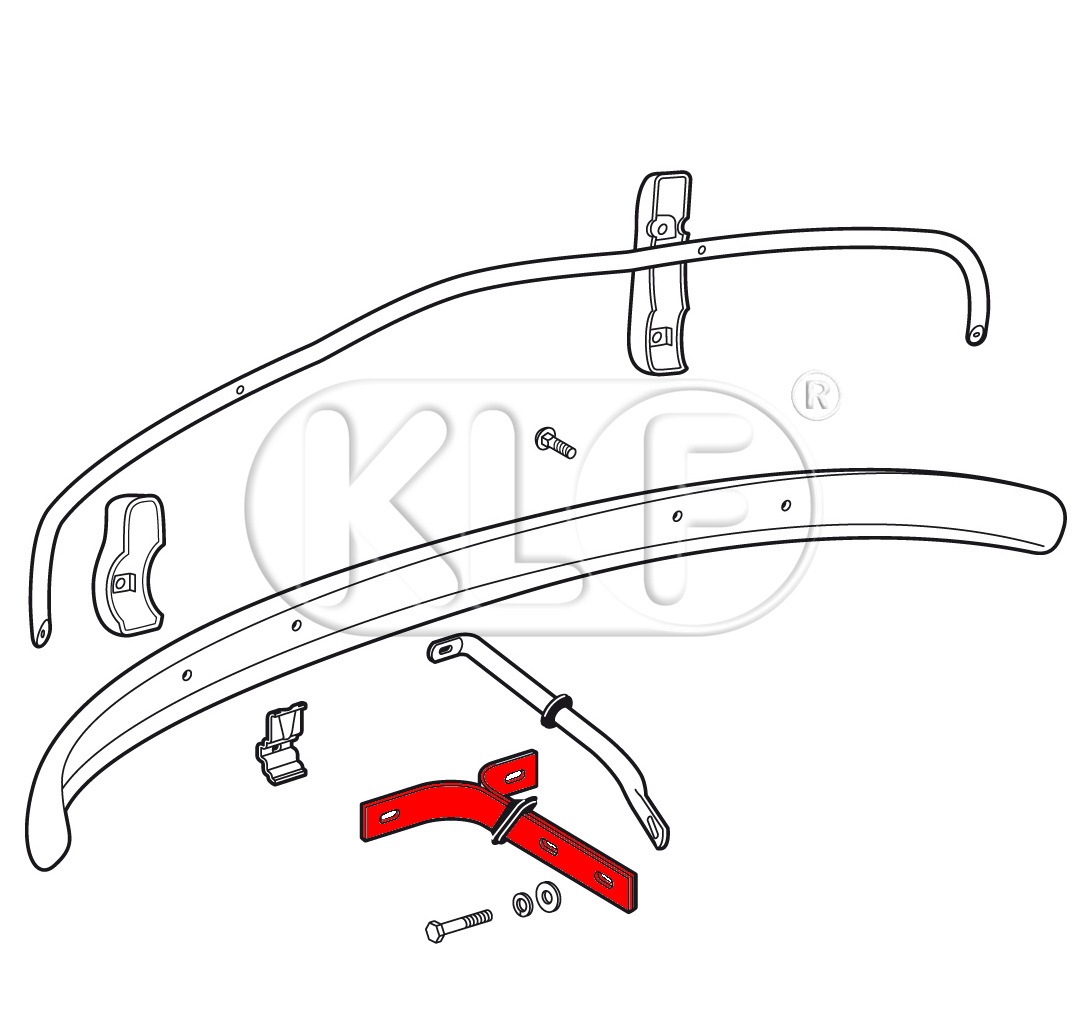 Bumper Bracket front, year thru 7/67