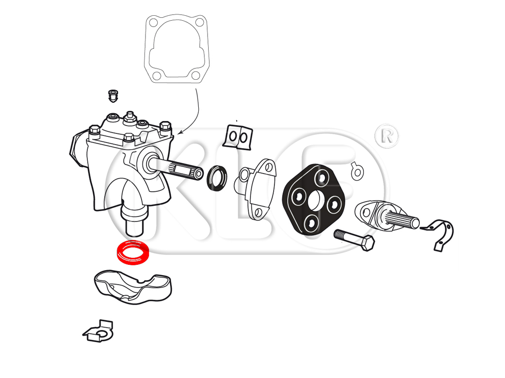 Seal for Steering Roller Shaft, year 08/61 (not 1302/1303)