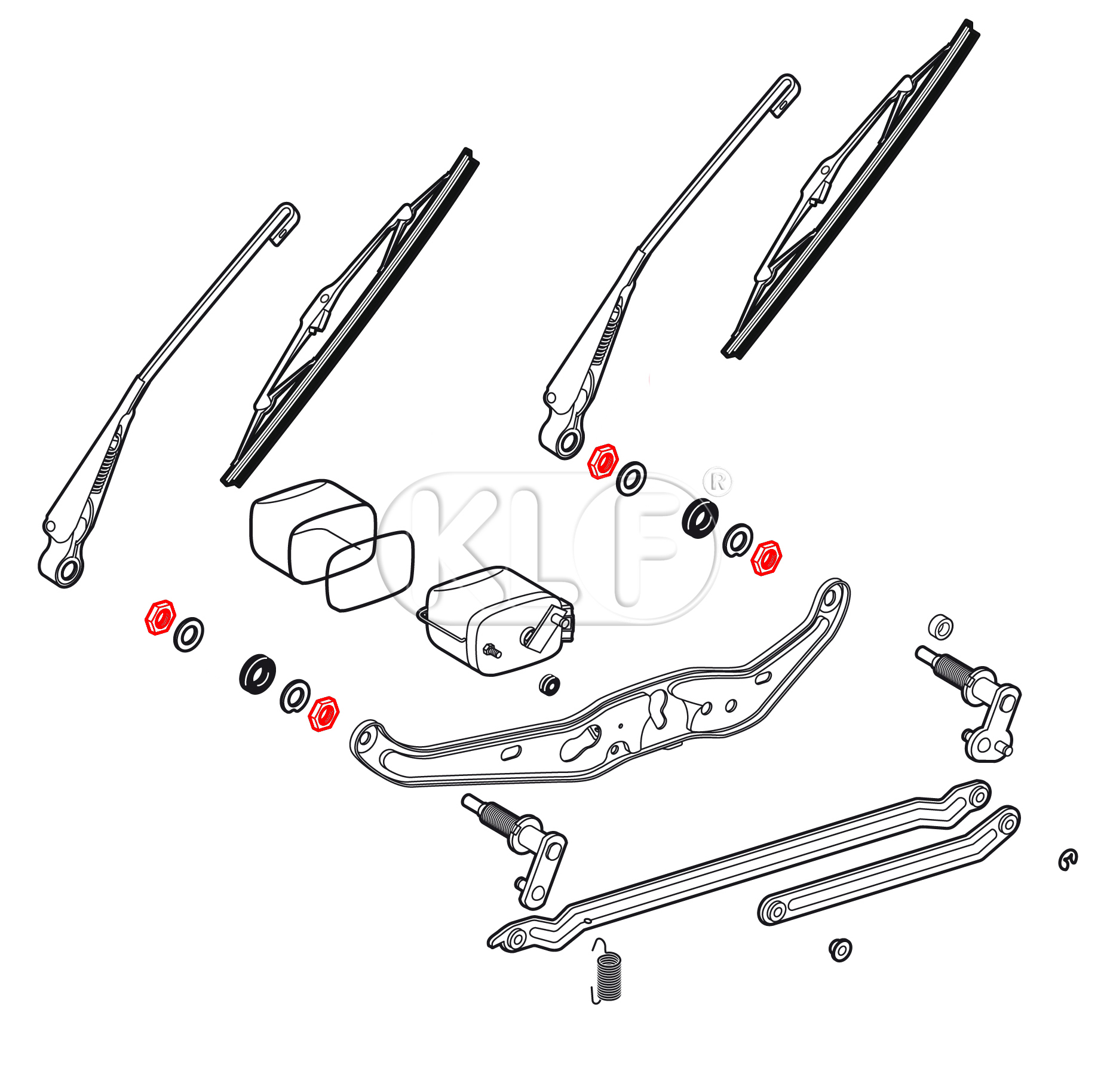 Nut for Wiper Shaft, M10 x 0,75 year thru 7/69