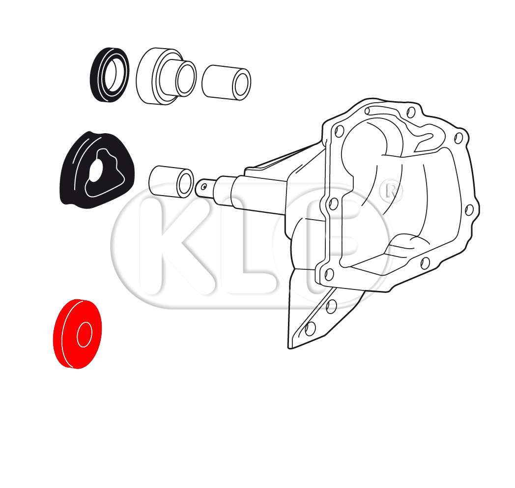 Rubber Seal, gearbox nose cone, year thru 7/60